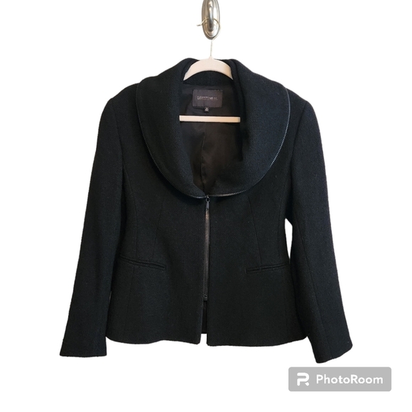 Lafayette 148 New York Black Zippered Jacket Size 10 - Picture 1 of 12
